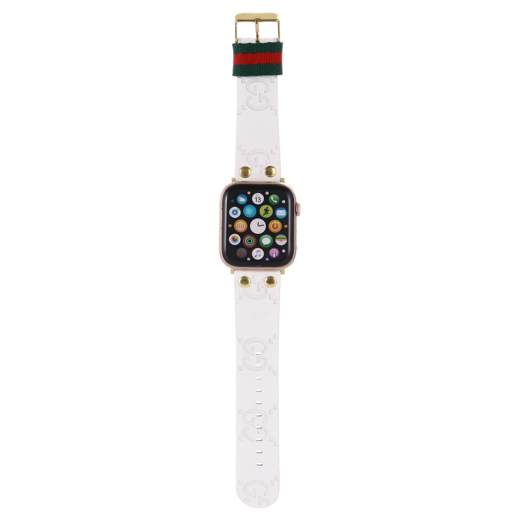 Dây Đeo Đồng Hồ Bằng Da Họa Tiết Đinh Tán Kim Loại 40mm 44mm 38mm 42mm 41mm 45mm Cho iwatch series 7 6 5 SE 4 3 2