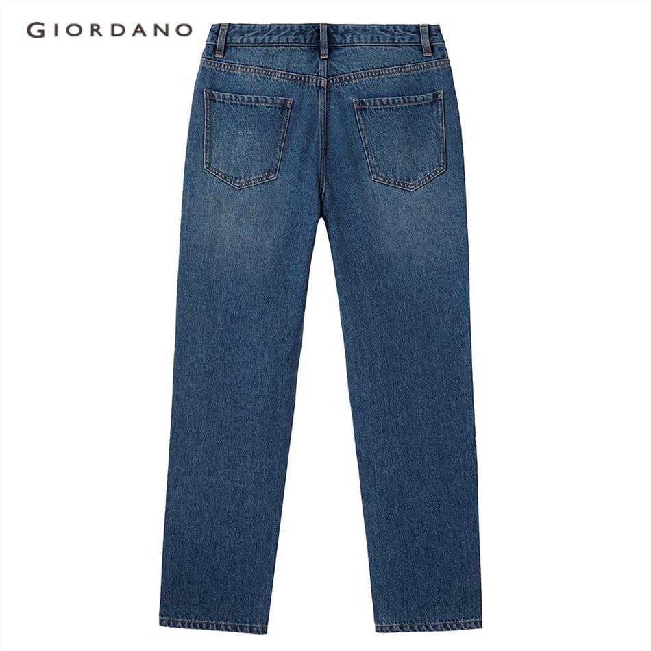 GIORDANO MEN Stone wash mid-rise tapered denim jeans 01111066