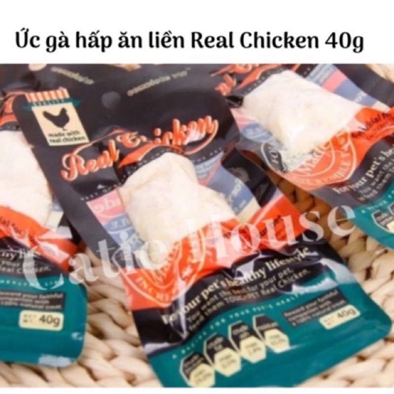 [Giao ngay HOẢ TỐC] Ức gà hấp ăn liền 40g cho chó mèo - Ức gà tươi cho mèo Masti 40g - Ức gà hấp ăn liền Real Chicken