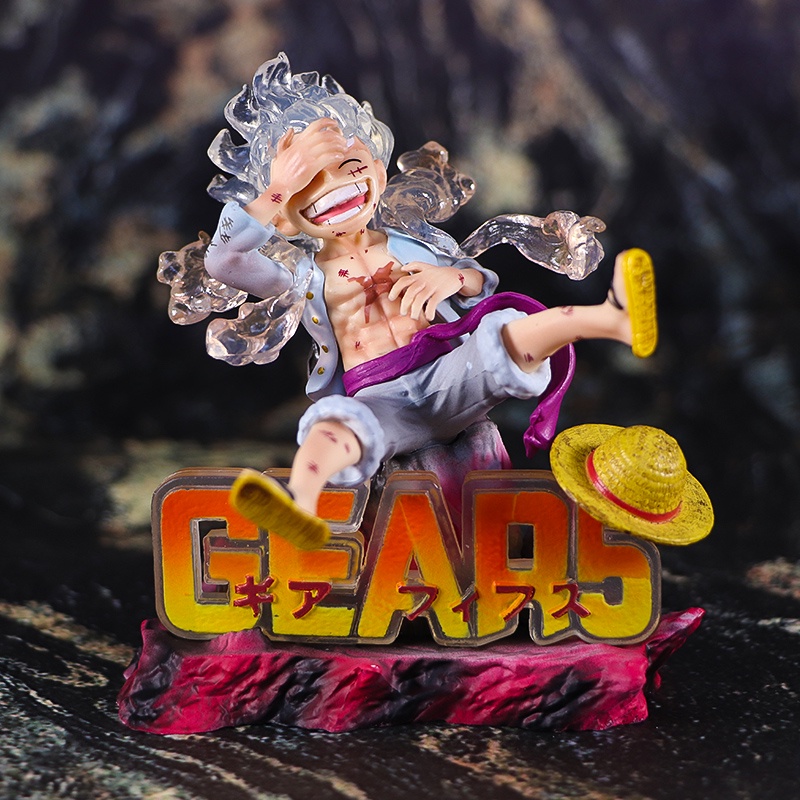 Mô hình Luffy One Piece gear 5 nika màu trắng có vũ khí cầm tay cao 21cm - hiệu ứng đặc biệt - mô hình giá xưởng