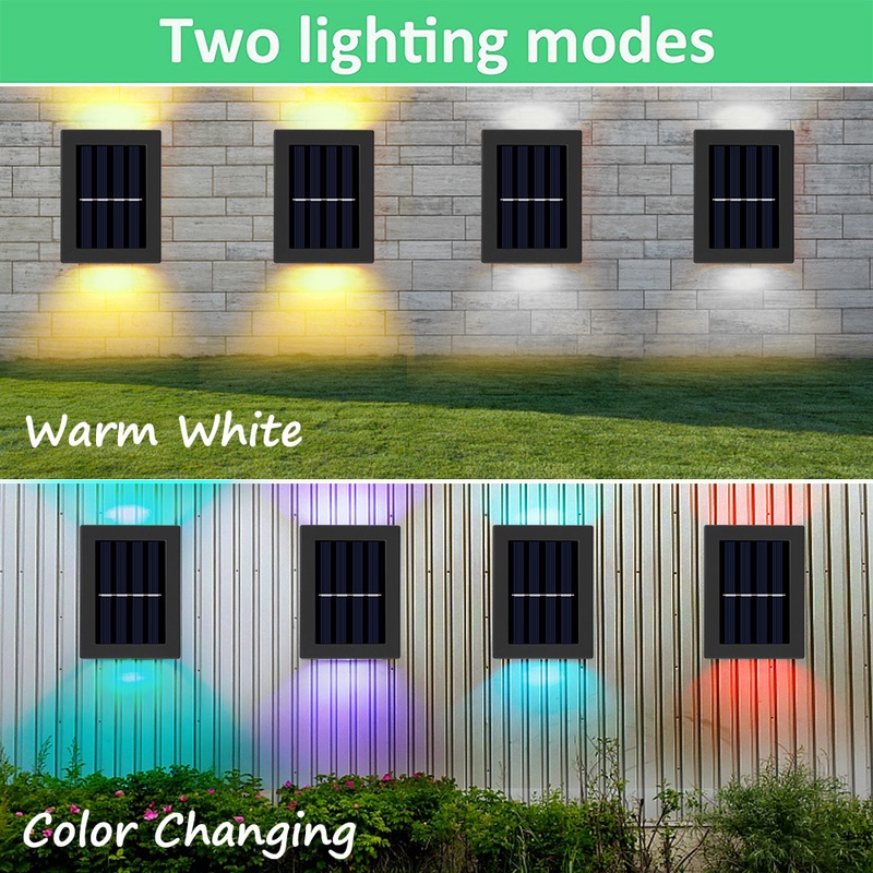 1 Đèn LED Gắn Tường Năng Lượng Mặt Trời Chống Nước Cảm Biến Cho Sân Vườn Ngoài Trời