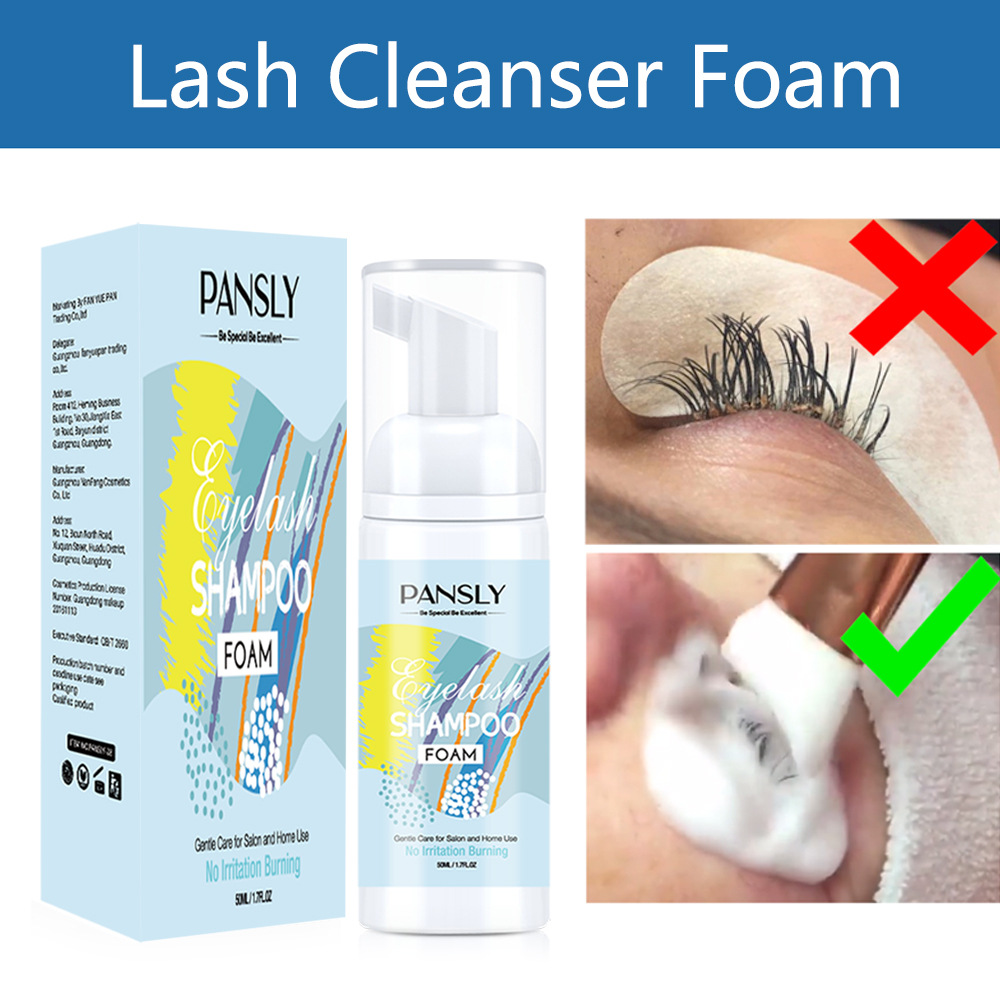 PANSLY Eyelash Shampoo Moisturizing Makeup Remover Shampoo Eyelash Shampoo 50ml