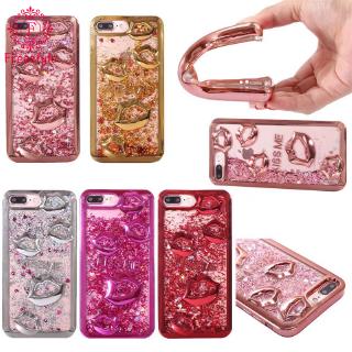 Ốp điện thoại TPU họa tiết đôi môi có kim tuyến chảy dành cho OPPO A83 R17 F5(A73/A79) A57(A39) A59(F1S) A5(A3S) F9 A3
