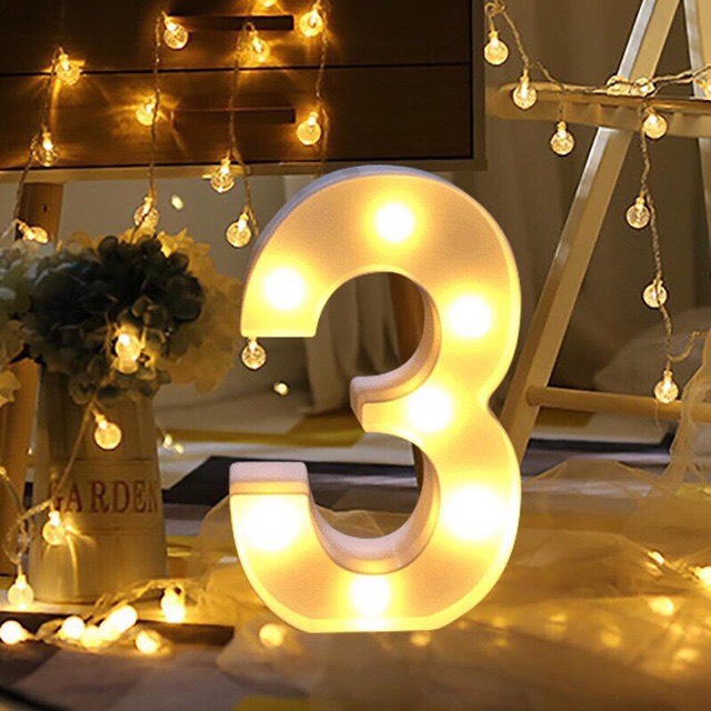 Đèn Led chữ cái số SIZE LỚN sinh nhật, đèn sinh nhật, Trang trí phụ kiện sinh nhật cho bữa tiệc