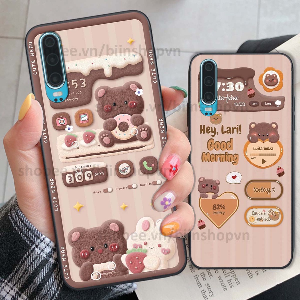 Ốp Huawei P30 / P30 Pro in 3D icon gấu nổi siêu xinh, siêu đáng yêu, cá tính phong cách
