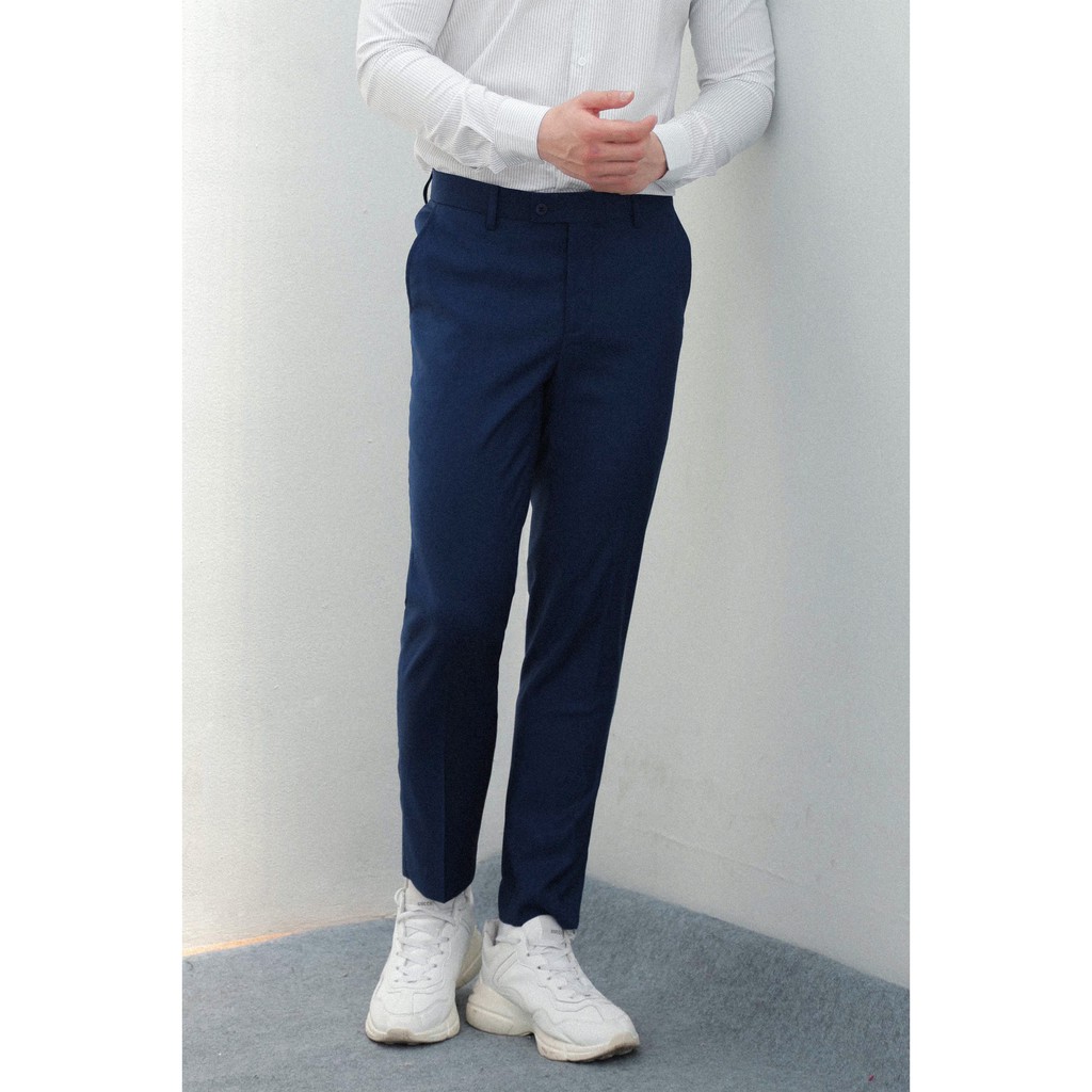 Quần tây nam ống suôn màu xanh đậm phong cách công sở lịch lãm thương hiệu A/G