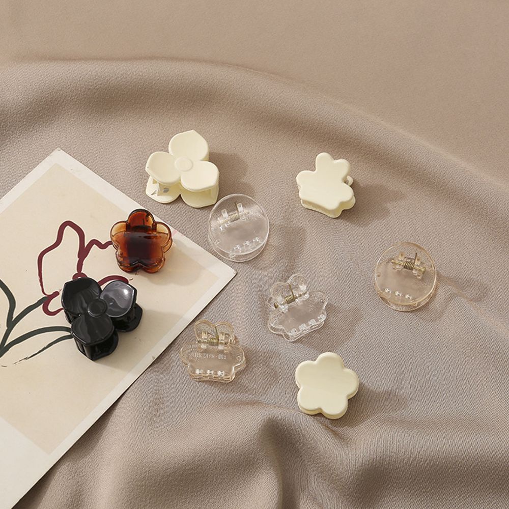 Kẹp tóc mini hình tròn/ vuông bằng acrylic phong cách Hàn Quốc cổ điển thời trang cho nữ