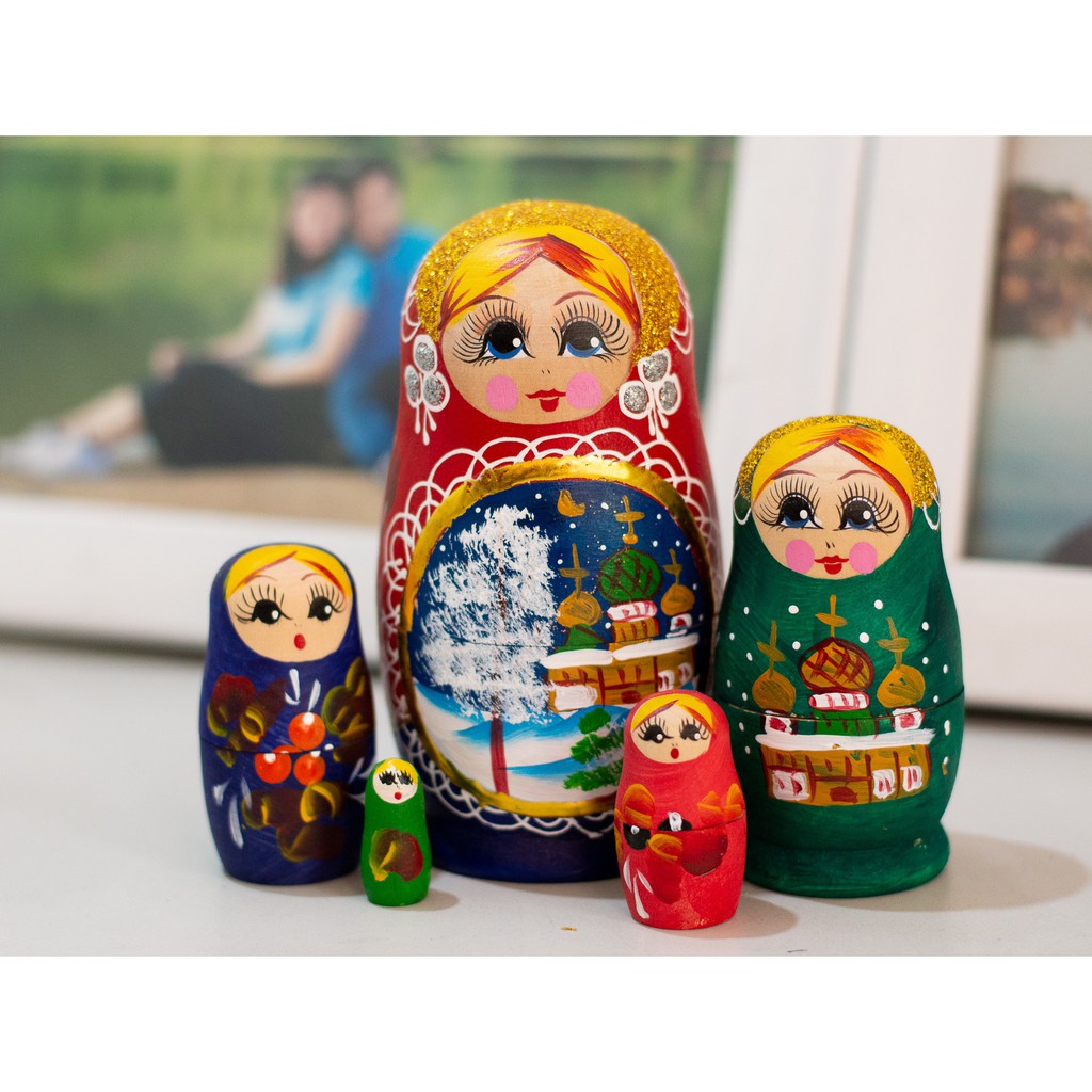 (CÓ VIDEO) BỘ BÚP BÊ NGA MATRYOSHKA 5 CON CỰC ĐẸP VÀ DỄ THƯƠNG CHO BÉ