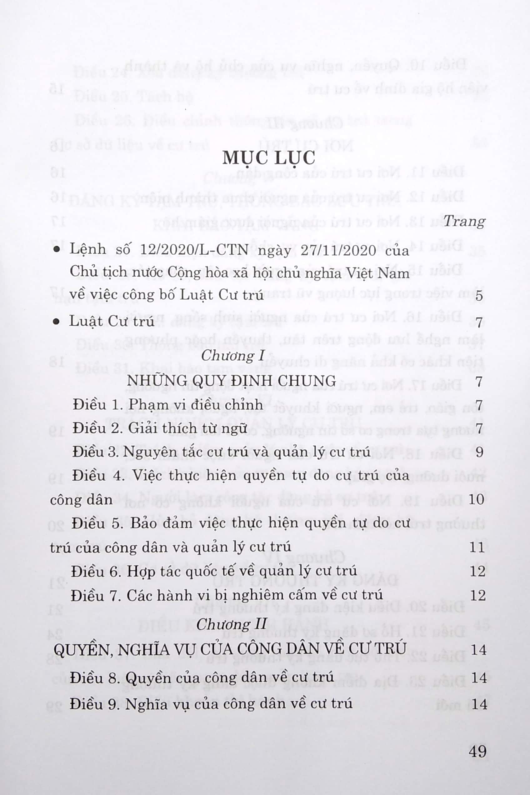 Sách Luật Cư Trú - Luật - Văn Bản Dưới Luật