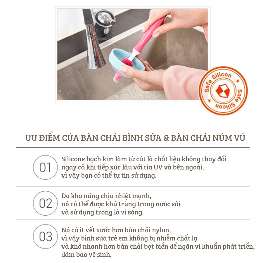 Cọ bình silicon chính hãng TGM Hàn Quốc