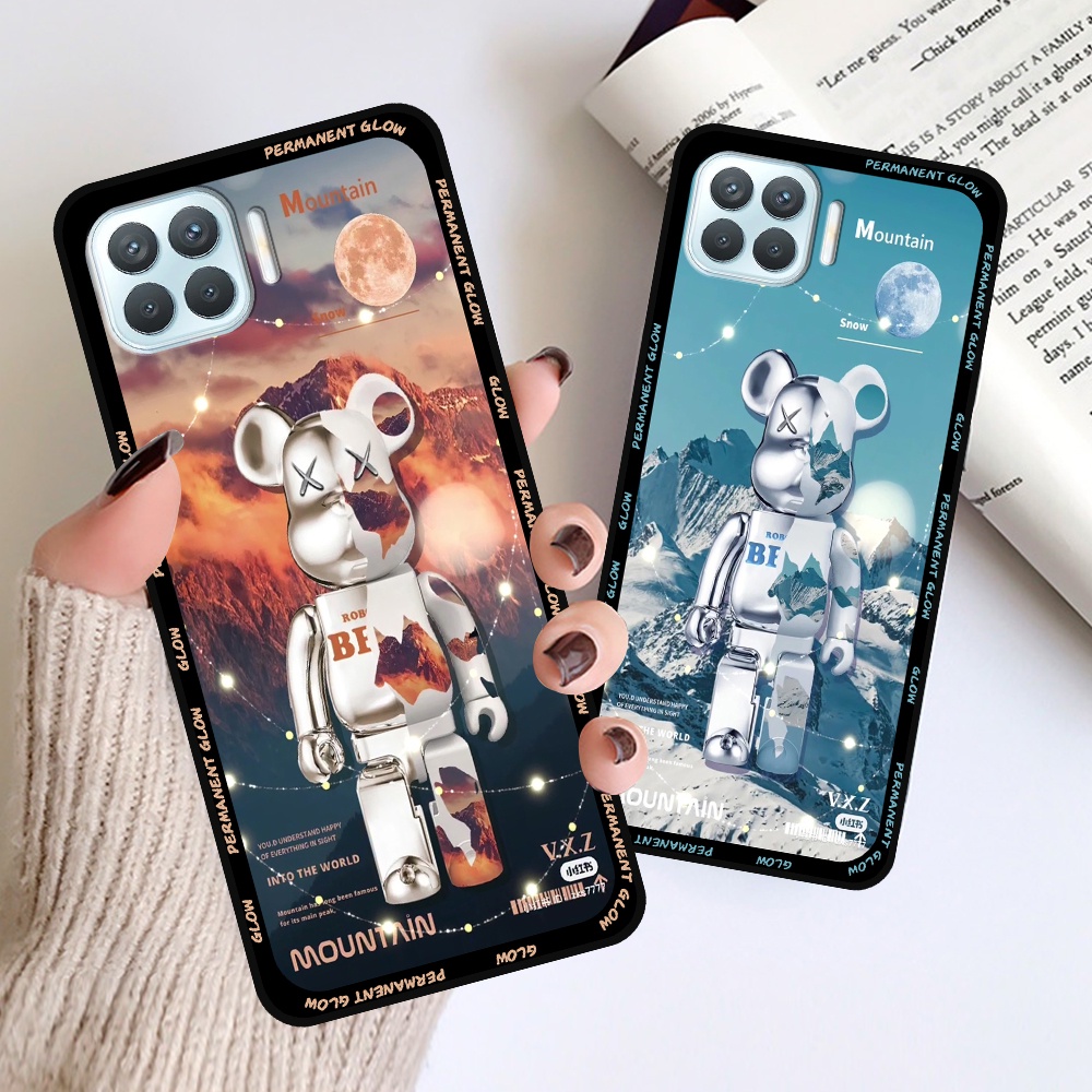 Ốp Oppo A73 / A93 in hình họa tiết Mountain, Be@rbrick dễ thương (T13 - T18)