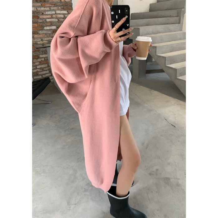 Áo Khoác Cardigan Dệt Kim Dáng Rộng Phong Cách Hàn Quốc