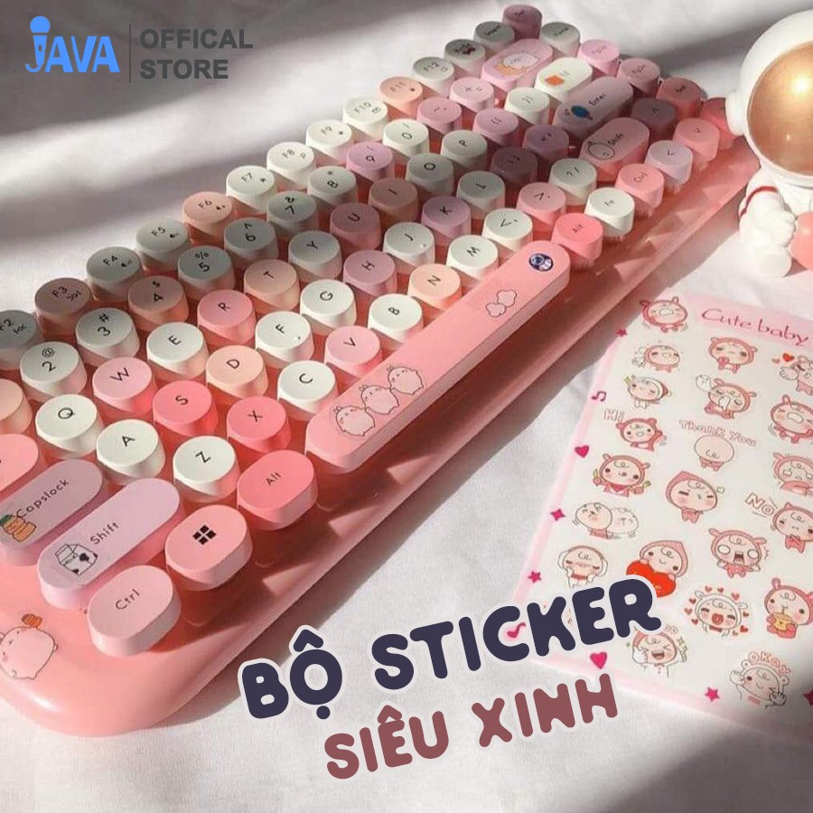 [TẶNG BỘ STICKER LÓT CHUỘT] Bộ bàn phím và chuột không dây dễ thương mini Mofii - Phím tròn | BigBuy360 - bigbuy360.vn