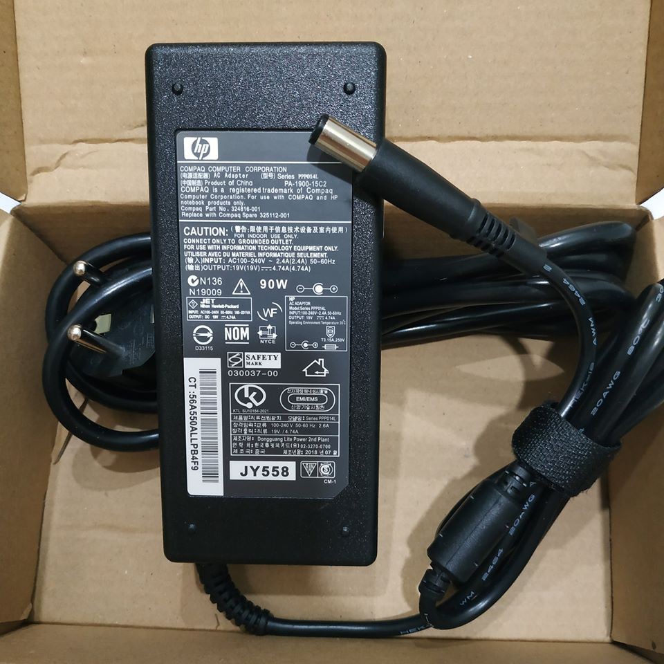 [RẺ VÔ ĐỊCH] - Sạc Laptop HP 19V - 4.74A chân kim to HP 8460 8470 8560P 8570P (Adapter HP 90w tròn to)