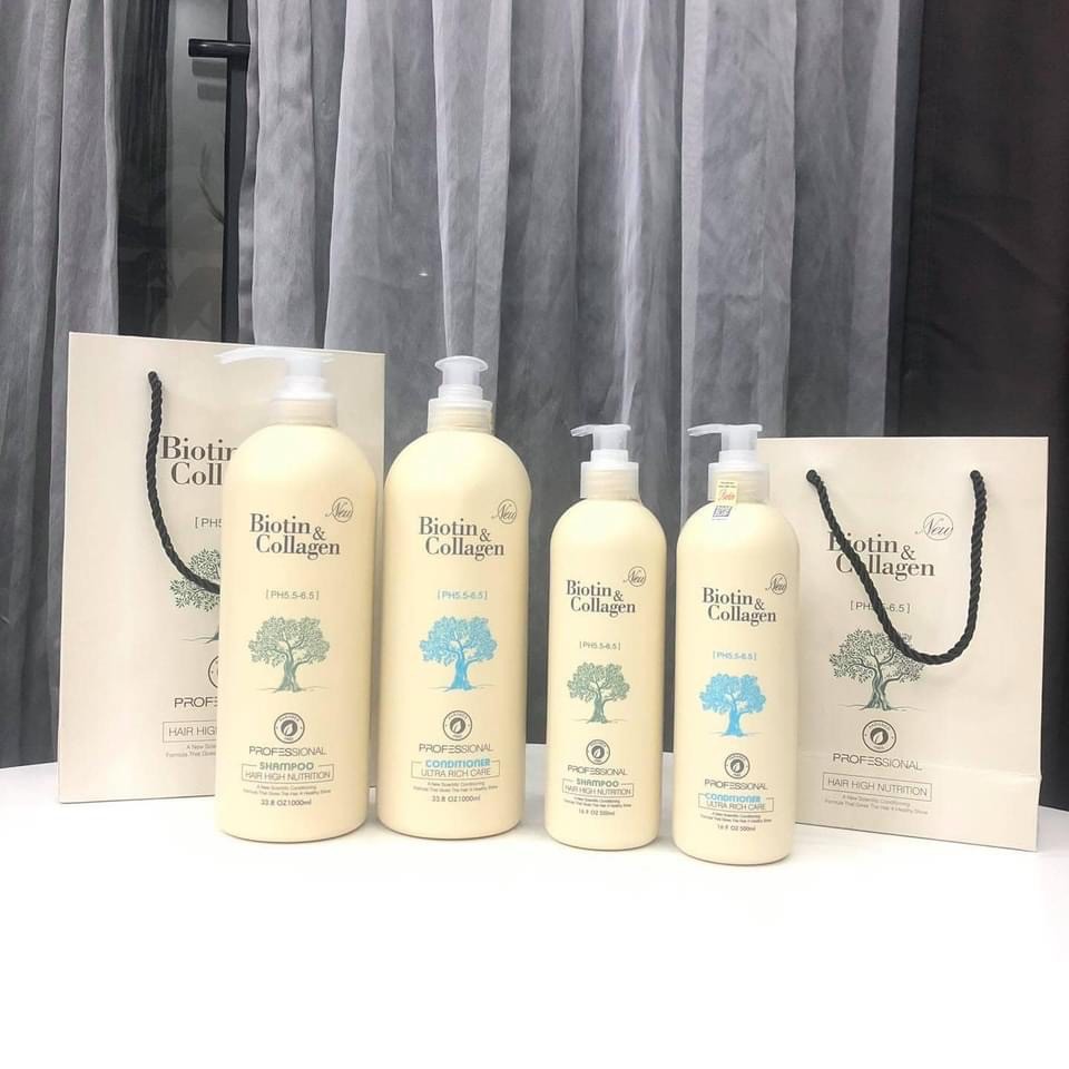 [BIOTIN] Bộ Dầu Gội Dầu xả và mọc tóc Biotin &amp; Collagen 1000ml