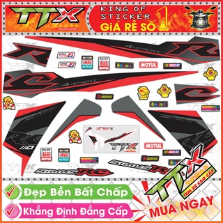 Tem Xe Sirius 110 RC Xám Đỏ Đen - Tem Sirius RC Đen Xám Đỏ Siêu Đẹp - Mẫu Team Sirius Xám Đỏ Đen (s043-A3)