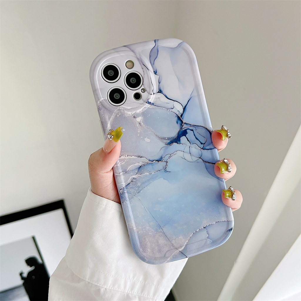 Ốp Điện Thoại IMD Chống Sốc Họa Tiết Cẩm Thạch Cho iPhone 11 12 13 Pro MAX X XS MAX XR