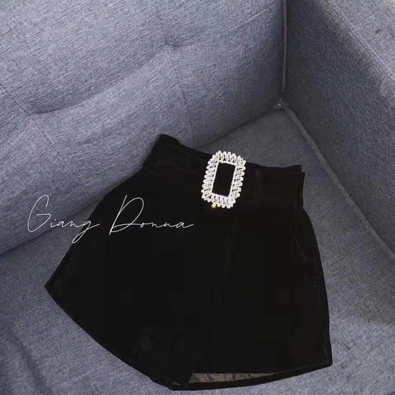 [Mã FASHION10KP giảm 10K đơn 50K] QUẦN SOOC NHUNG GIẢ VÁY KÈM ĐAI TAG ĐÁ VUÔNG | BigBuy360 - bigbuy360.vn