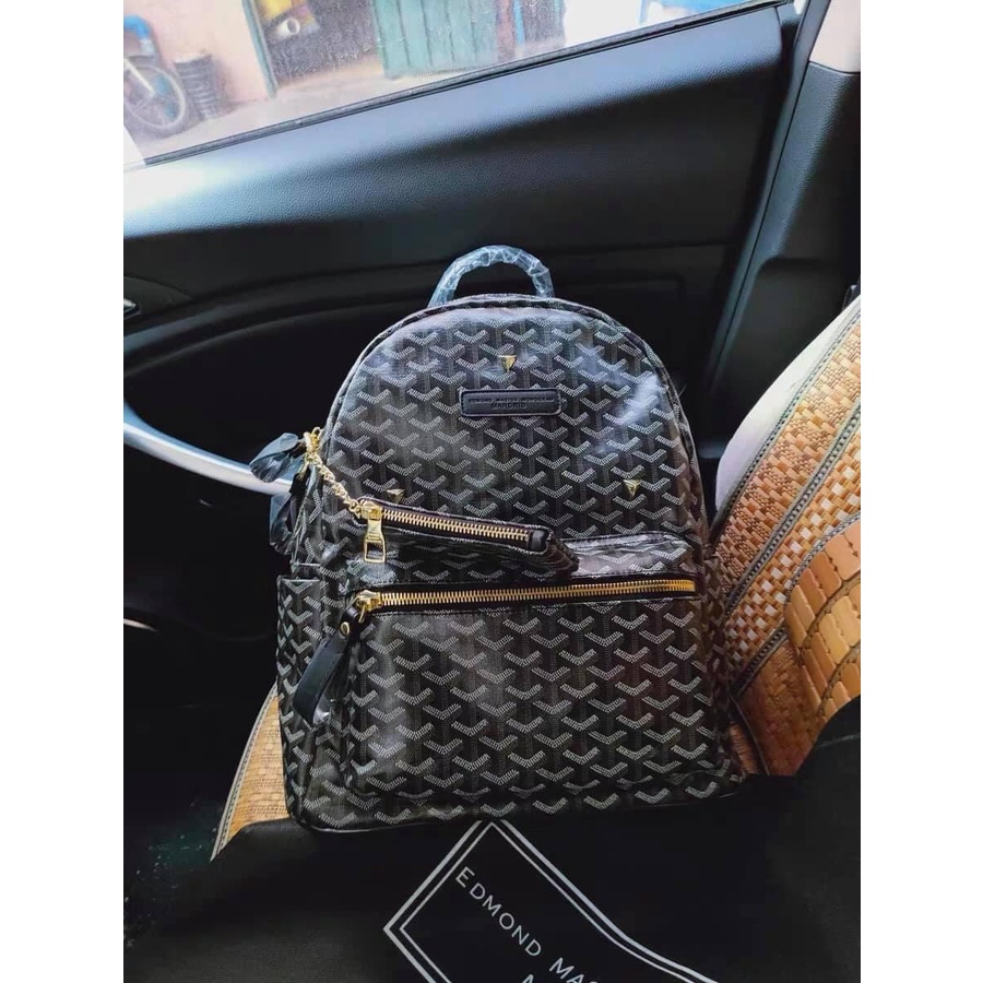 Balo Edmond Maison Monogram đen trắng
