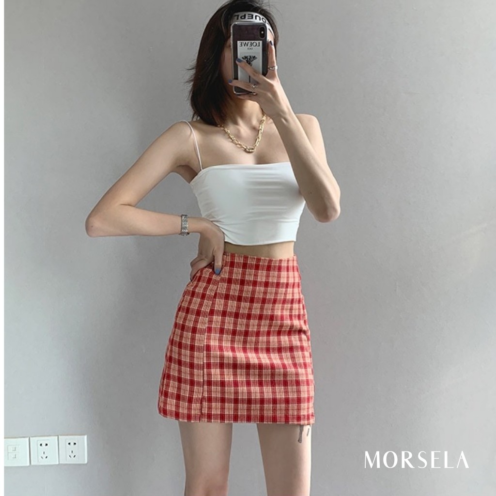 Áo Hai Dây Dáng Áo Croptop Hai Màu Trắng Màu Đen Chất Áo Borip Áo Dây Bún Freesize 53kg Quay Đầu - MORSELA