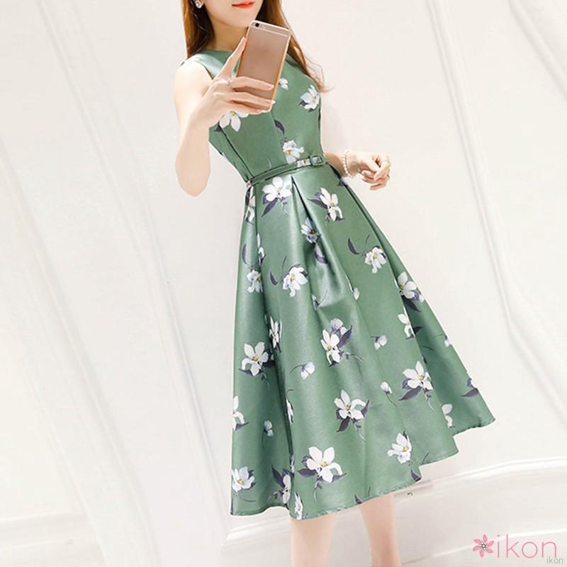 FREESHIP ĐƠN 99K_ ✨Ikon Đầm chữ A in hoaĐầm dáng chữ A in bông hoa phong cách Hàn Quốc đầm hoa váy hoa nhí