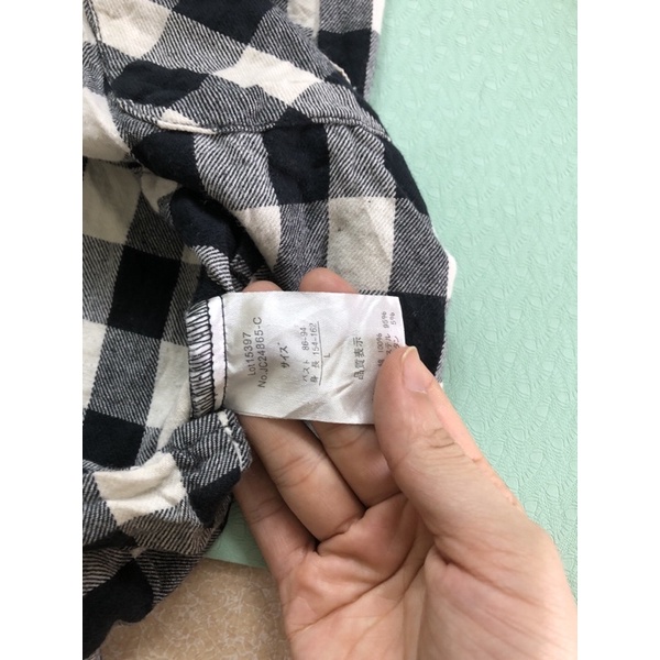 size M L nhỏ áo sơ mi flannel kẻ caro tay len mới cao tay thủng 2hand