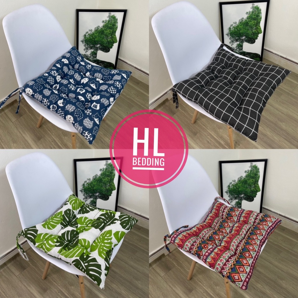 Đệm Ngồi Bệt, Đệm Lót Ghế HL Bedding Bông Mềm Êm Ái Vải Canvas Kích Thước 40x40cm