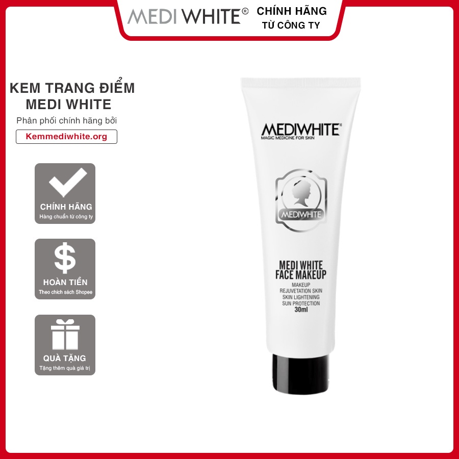 Kem Trang Điểm Trắng Da Medi White Chính Hãng - Kem Trang Điểm Chống Nắng Trắng Da Medi White - Hàng Công Ty