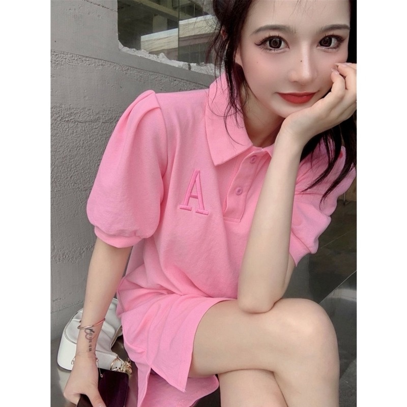 Áo Thun Tay Phồng Ngắn Dáng Rộng Thời Trang Mùa Hè Phong Cách Pháp Cho Nữ