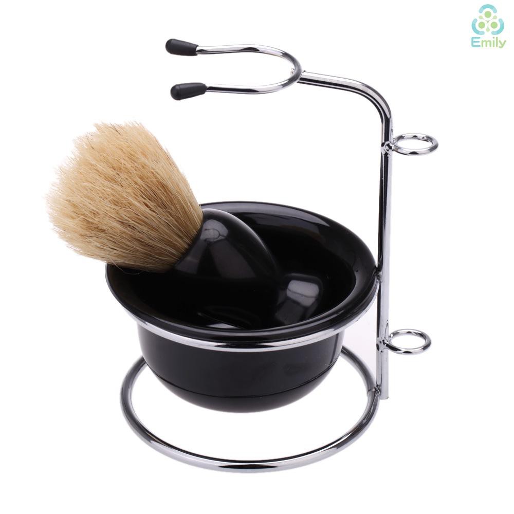 [Hàng mới về] Set máy cạo râu + bát inox + chổi quét xà phòng + giá đỡ 4 trong 1 kèm 5 lưỡi dao cạo râu ướt thay thế | BigBuy360 - bigbuy360.vn