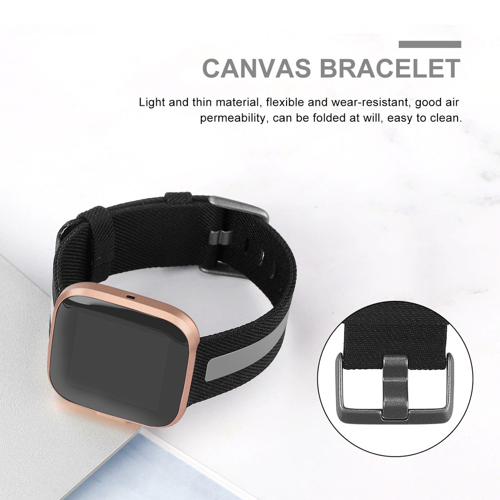 Dây Đeo Bằng Vải Dù Cho Đồng Hồ Thông Minh Fitbit Versa 1 / 2