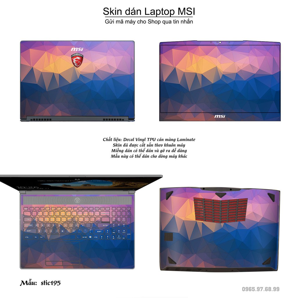 Skin dán Laptop MSI in hình Hoa văn sticker _nhiều mẫu 32 (inbox mã máy cho Shop)