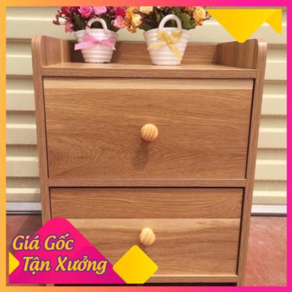 Tủ đầu giường 2 ngăn kéo, tap đầu giường tiện lợi gỗ MDF chống ẩm cao cấp