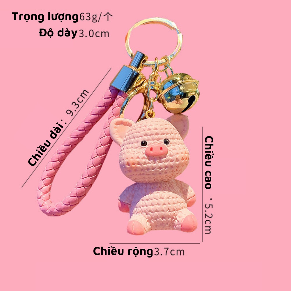 Móc khóa hoạt hình thú cưng dễ thương dây cao cấp móc cài mạ vàng sang chảnh