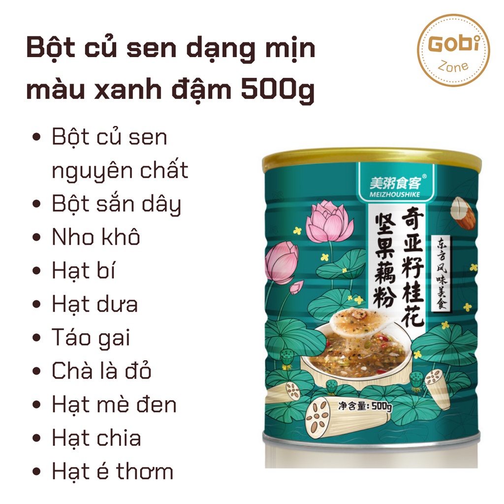 Bột Củ Sen Mix Hạt Dinh Dưỡng, Dưỡng Nhan, Ăn Kiêng (500g)