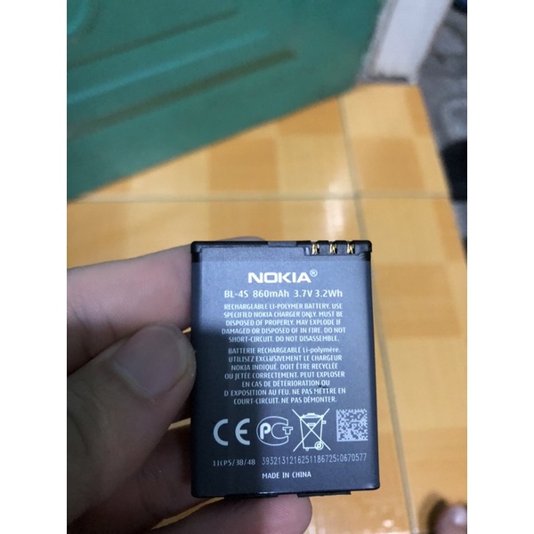 Pin NOKIA DÙNG CHO 2680s/3600s/7100/x3-02  Mã pin BL-4S 860mAh !!