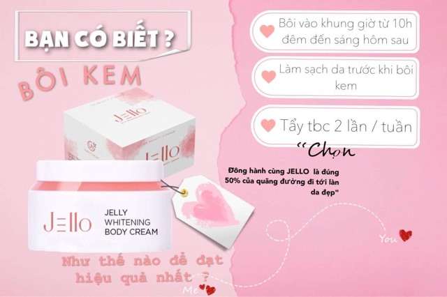 [KÍCH TRẮNG-DƯỠNG ẨM] - Kem dưỡng ẩm kích trắng body dùng ban đêm - Bật tông sau 7 ngày - JELLO UNBC CREAM