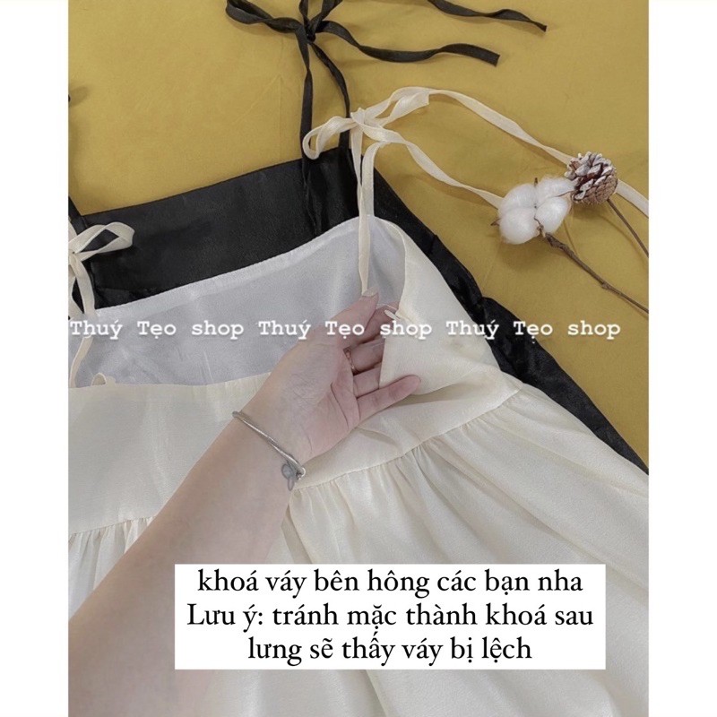 VÁY HAI DÂY VOAN TƠ HAI LỚP DÂY ĐIỀU CHỈNH ĐƯỢC STYLE ULZZANG (ảnh thật/video)