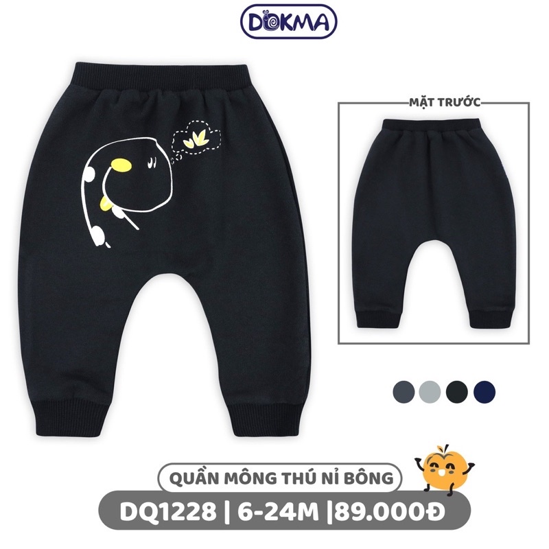 {Nhùn nhùn}Quần rời nỉ lót bông Dokma size 6-9m đến 2-3y