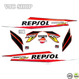 Bộ Tem Xe Wave Repsol Màu Xanh Cam