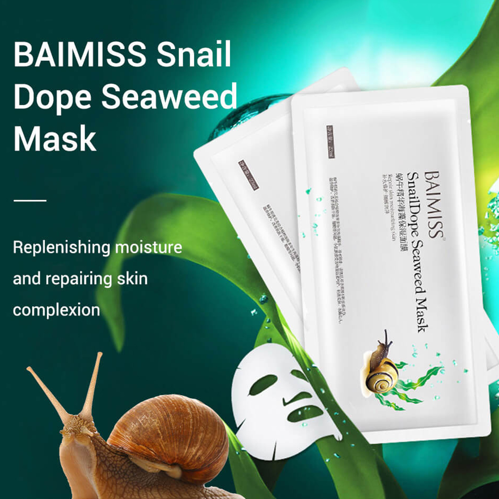 BAIMISS Snail Essence Seaweed Moisturizing Mask 25ML/PCS