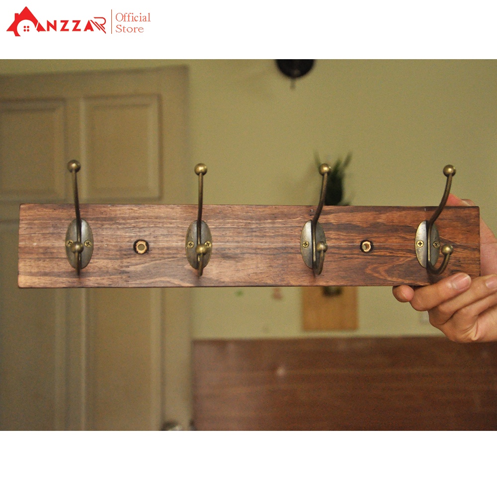 Móc gỗ treo quần áo Anzzar nhiều kích thước tiện dụng gỗ thông cao cấp decor nội thất phong cách hiện đại MGD-01