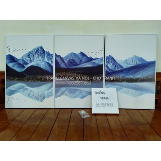 Tranh Tráng Gương khung COMPOZIT 40x60cm x 3 tranh - Núi kỳ ảo