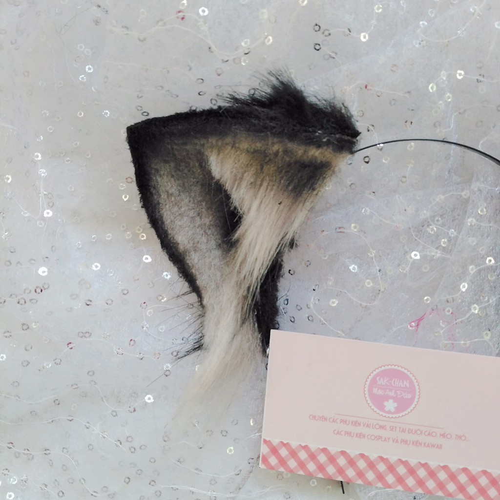 Cài tai mèo cosplay màu đen xám