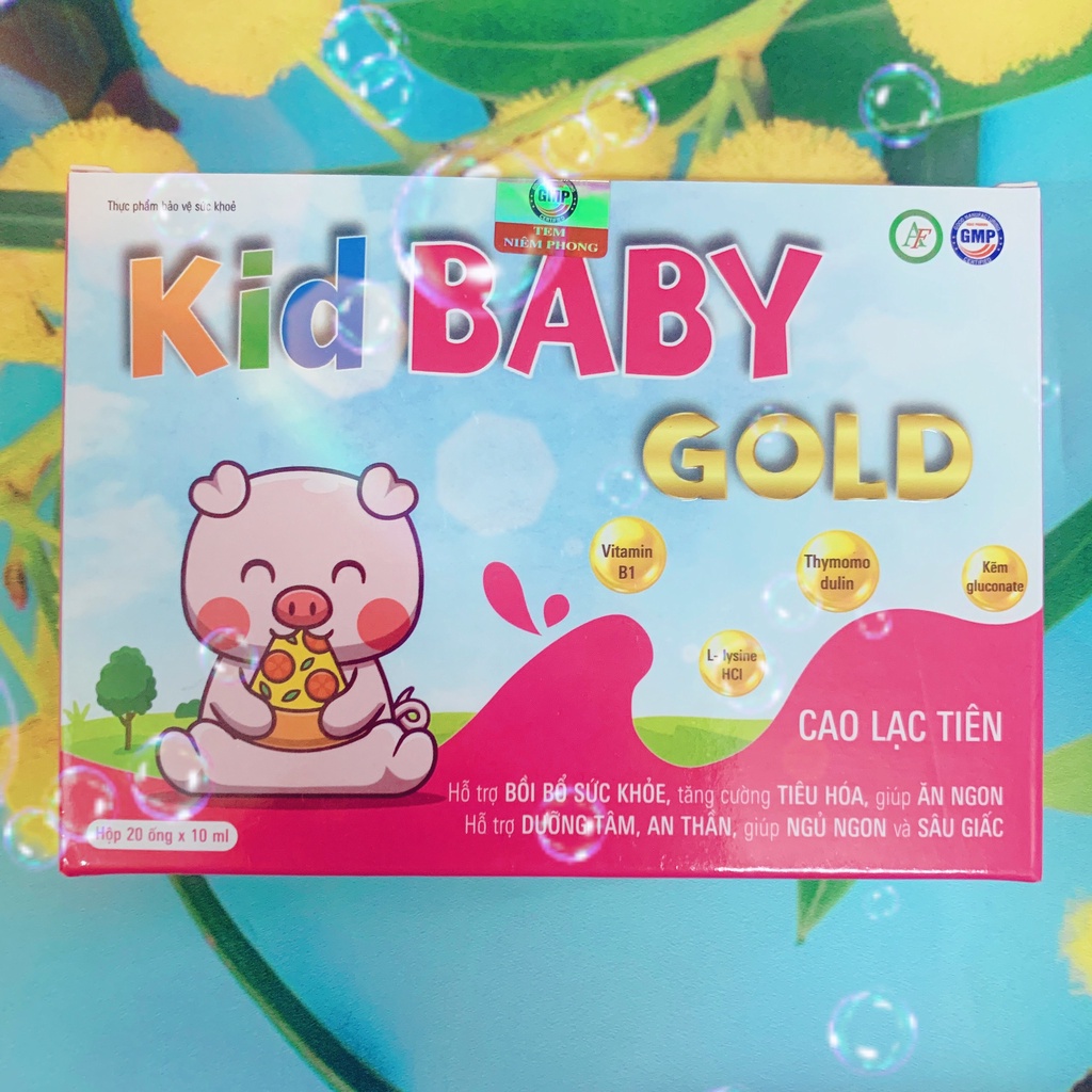 Siro Kid Baby Gold hộp 20 ống, Hỗ trợ tăng cường tiêu hóa, bồi bổ sức khỏe, giúp ăn ngon ngủ ngon