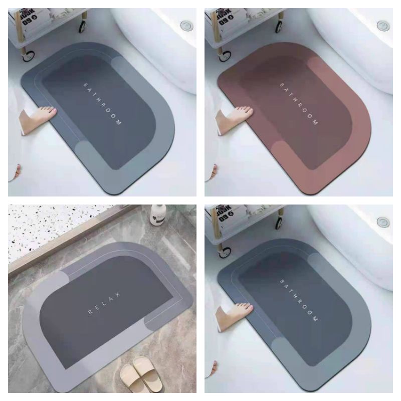 Hàng loại 1-Thảm chùi chân silicone siêu thấm hút nhà tắm 3 giây khô nhanh