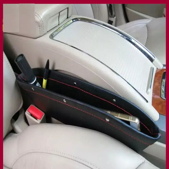 Khay chứa đồ khe ghế ô tô, khay nhựa và da đựng nước kẹp khe ghế trong ô tô