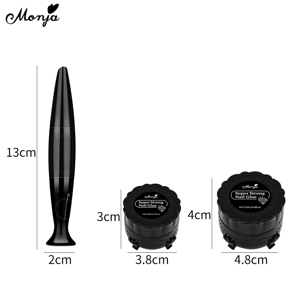 Keo dán đá trang trí móng tay MONJA trong suốt 5/ 8/ 20ml chuyên dụng