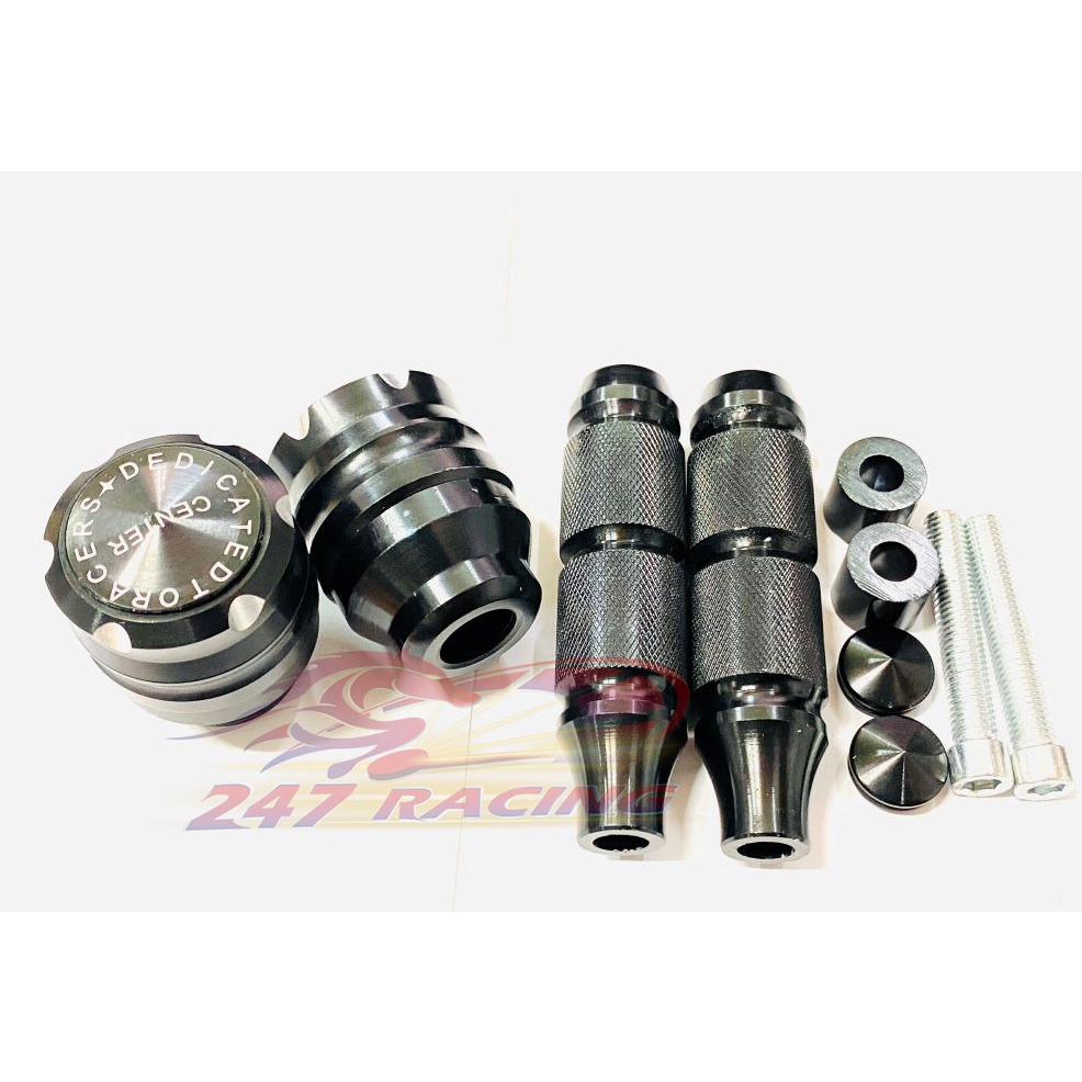 Combo Gù chống đổ trước sau màu ĐEN gắn xe máy Exciter,winner,sonic,wave,Satria,Raider.....