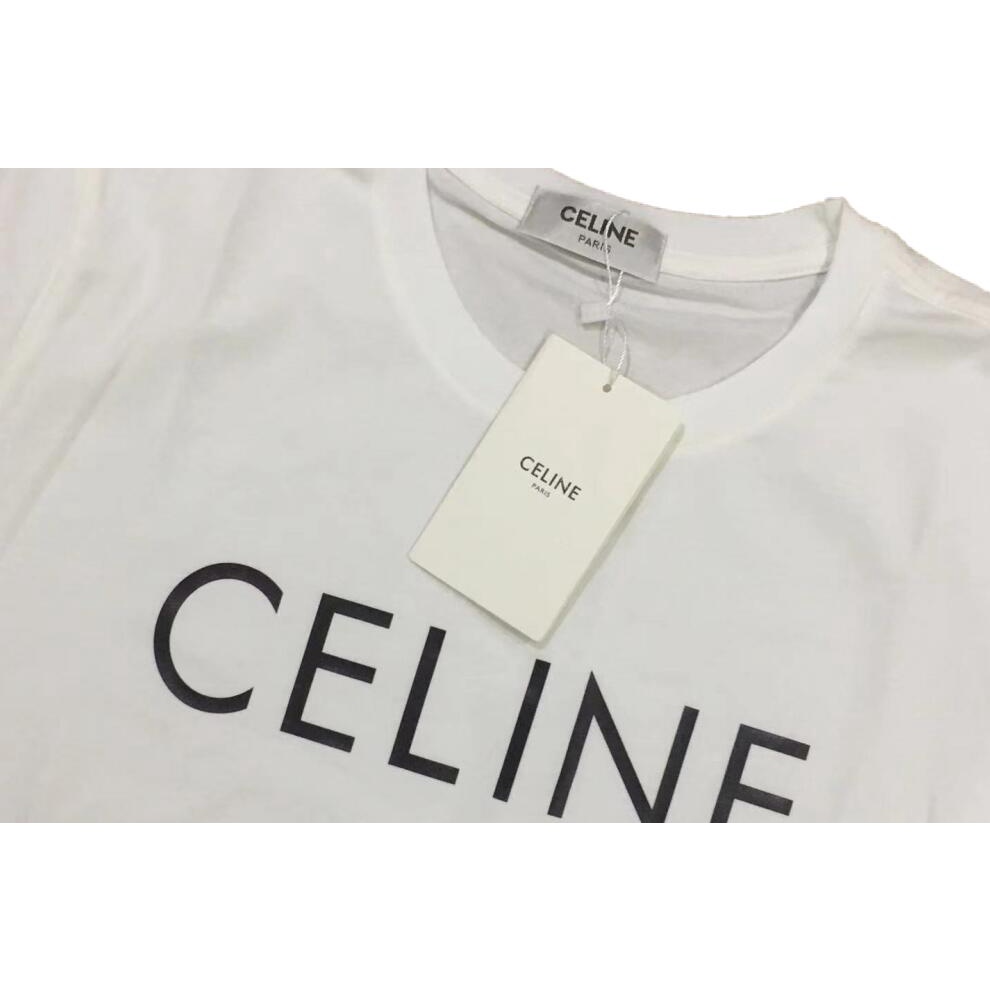 Áo Thun Cotton Ngắn Tay In Họa Tiết CELIN Thời Trang Cho Nam Nữ